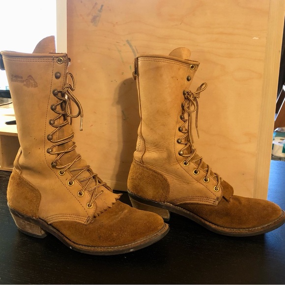 Golden Retriever Romantic Western Lace Up Boots - Picture 2 of 9